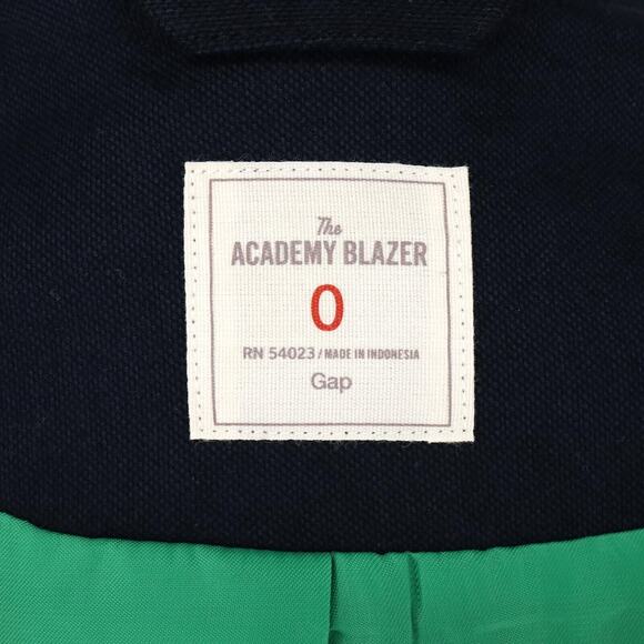 Gap Jacket Womens 0 Navy Blue Academy Blazer Woven Lined Academia Career - Picture 3 of 16
